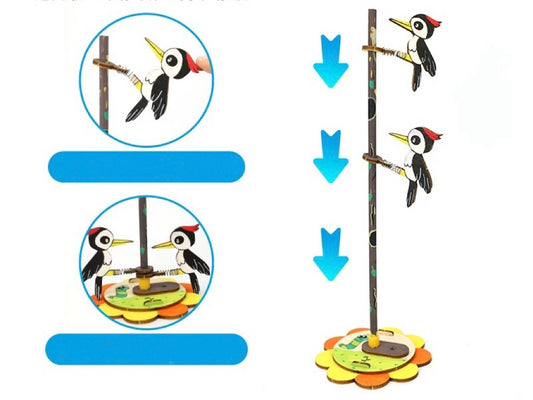 Woodpeckers with Friction and Gravity