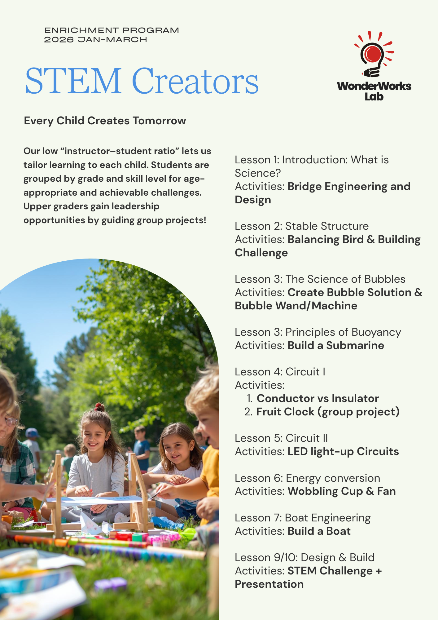 STEM Creators at Notre Dame Elementary K-5th Grade Spring 2026